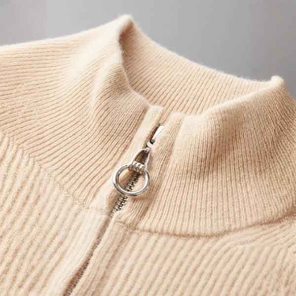 The Stockholm Wool Track Zip Knit