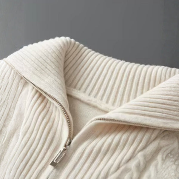 The Cortina Merino Wool Quarter Zip Sweater