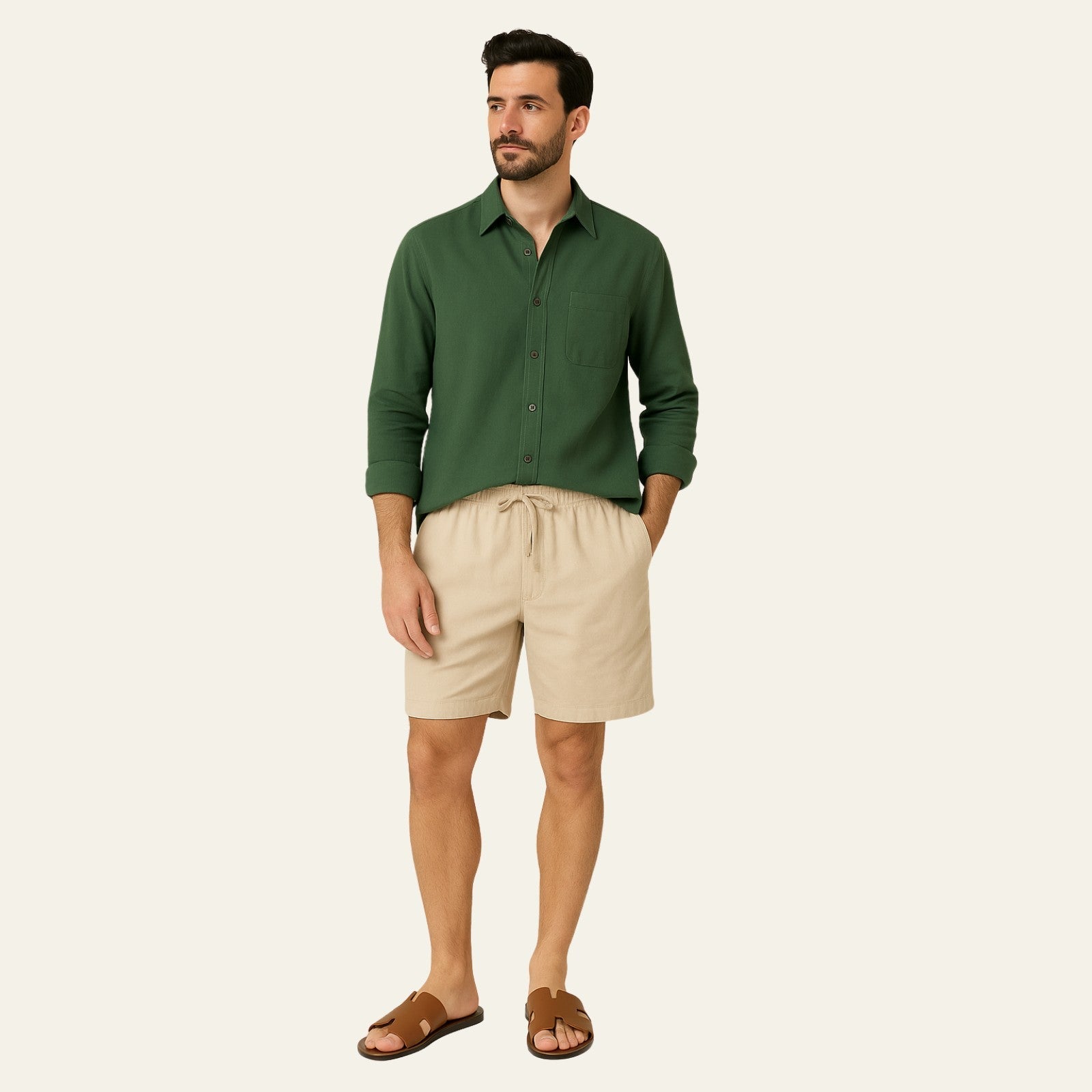 The Positano Linen Premium Shorts Set