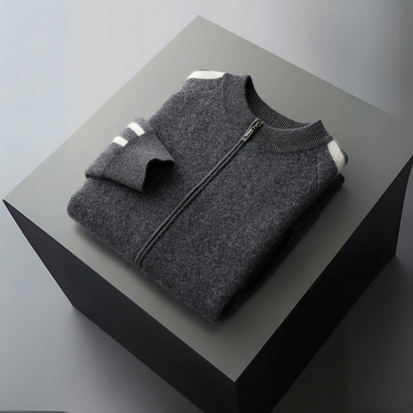 The Stockholm Wool Track Zip Knit