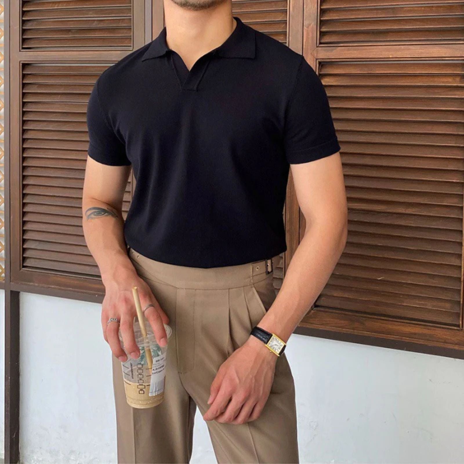 The Napoli Cotton V-Collar Polo