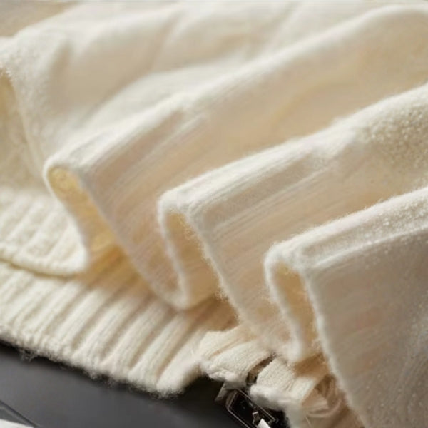 The Davos Merino Wool Cable Zip Knit