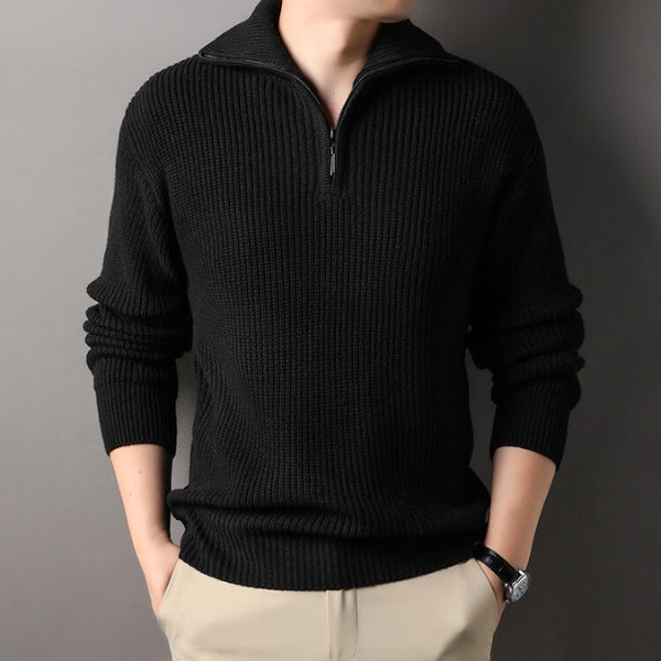 The Cortona Textured Quarter-Zip Sweater