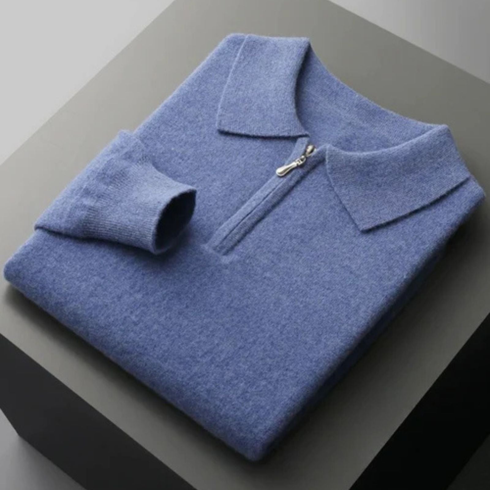 The Como Merino Wool Quarter Zip Polo