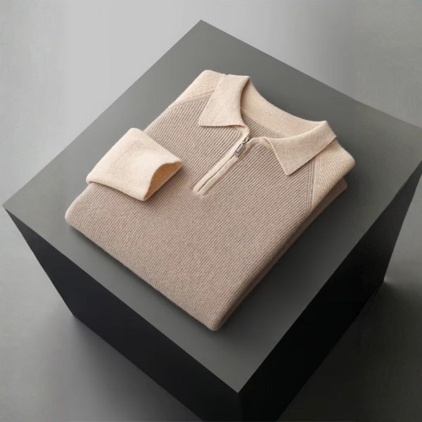 The Milan Merino Wool Half-Zip Polo