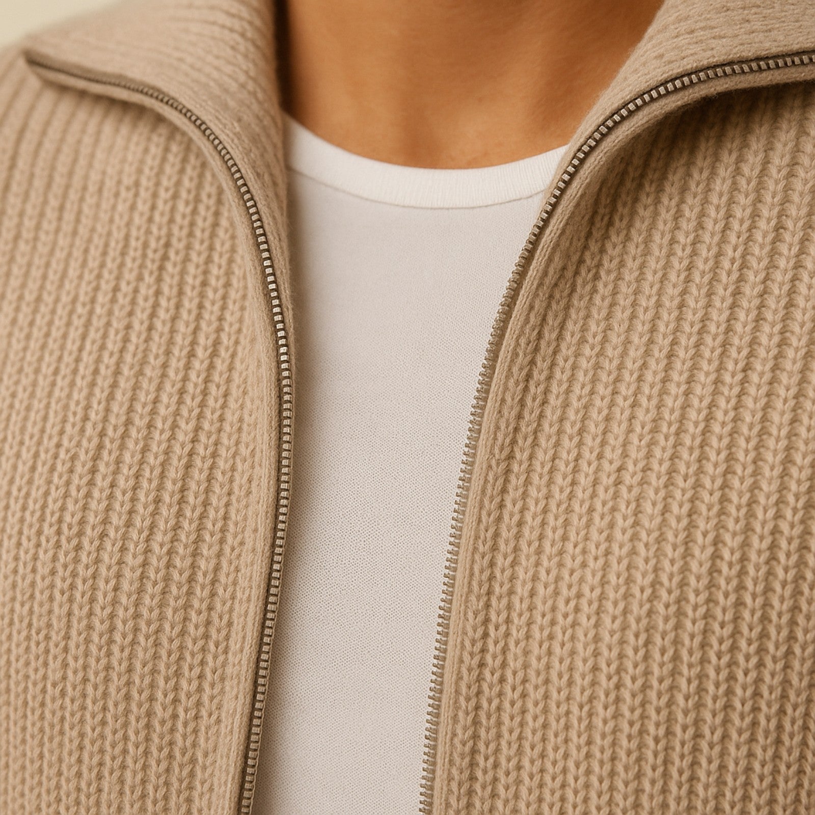 The Aspen Cashmere Ribbed Zip Vest