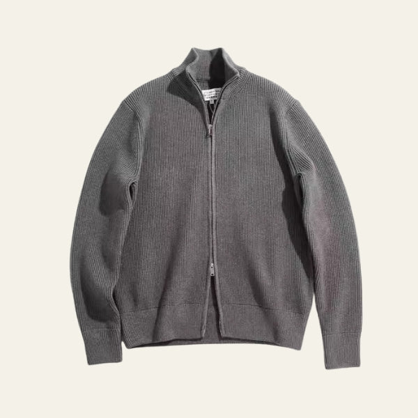The Novara Ribbed Zip Sweater