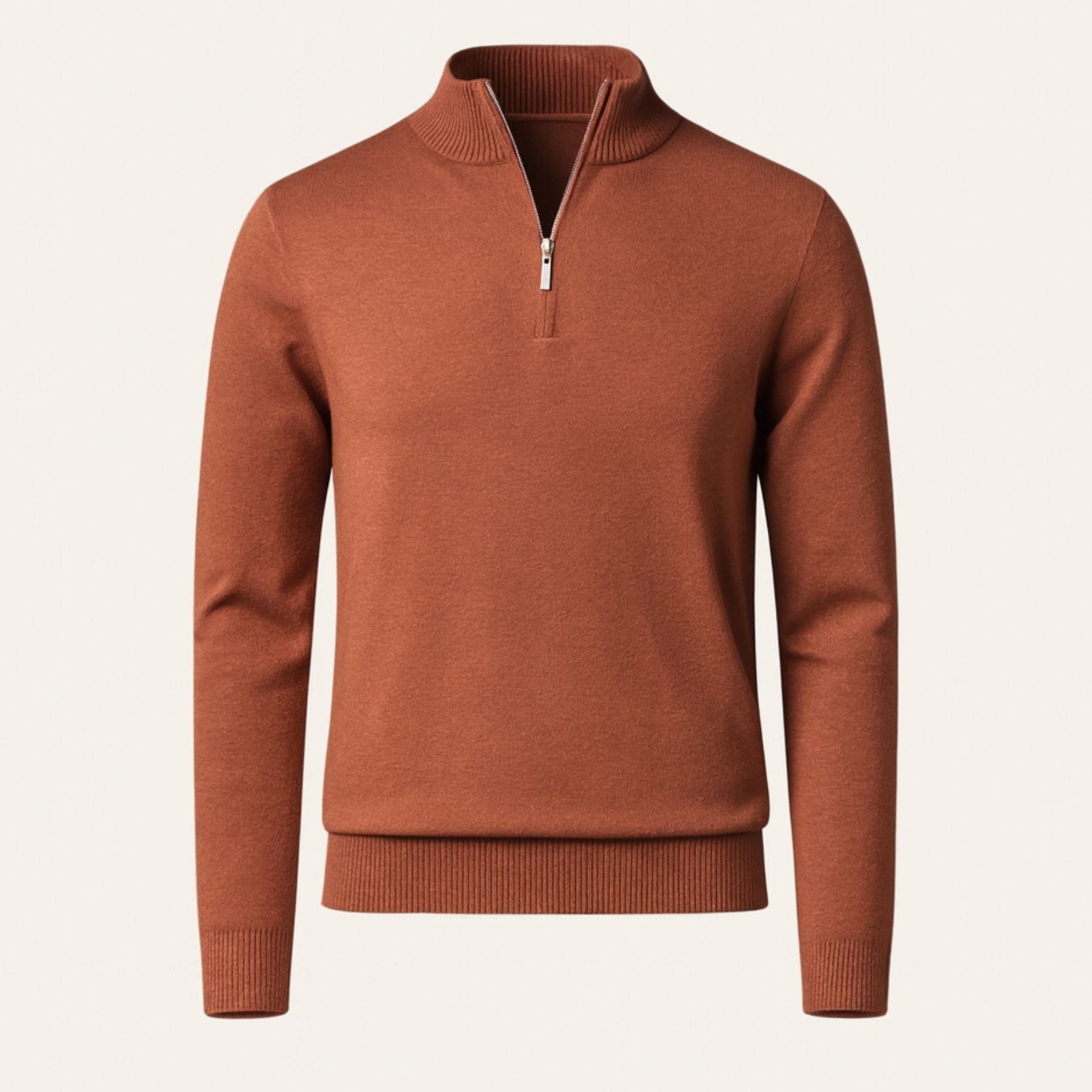The Trentino Stand Collar Quarter-Zip Sweater