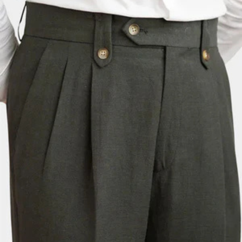 The Bellagio Linen Pleated Trouser