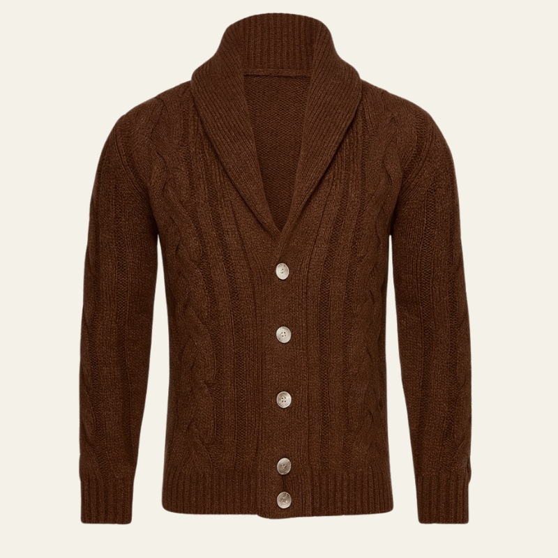 The Devon Cable-Knit Shawl Cardigan