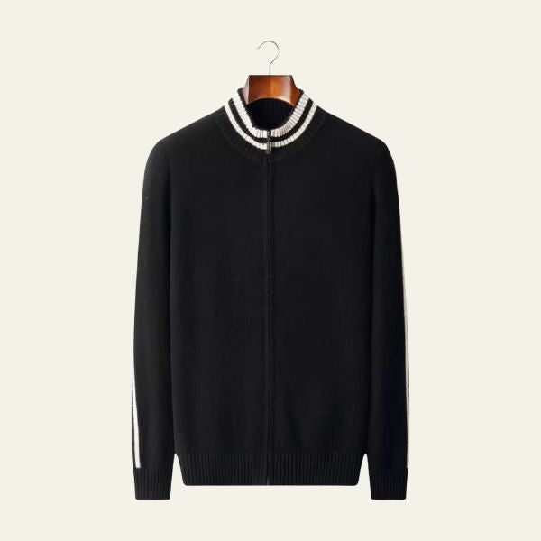 The Bordeaux Merino Wool Zip Knit