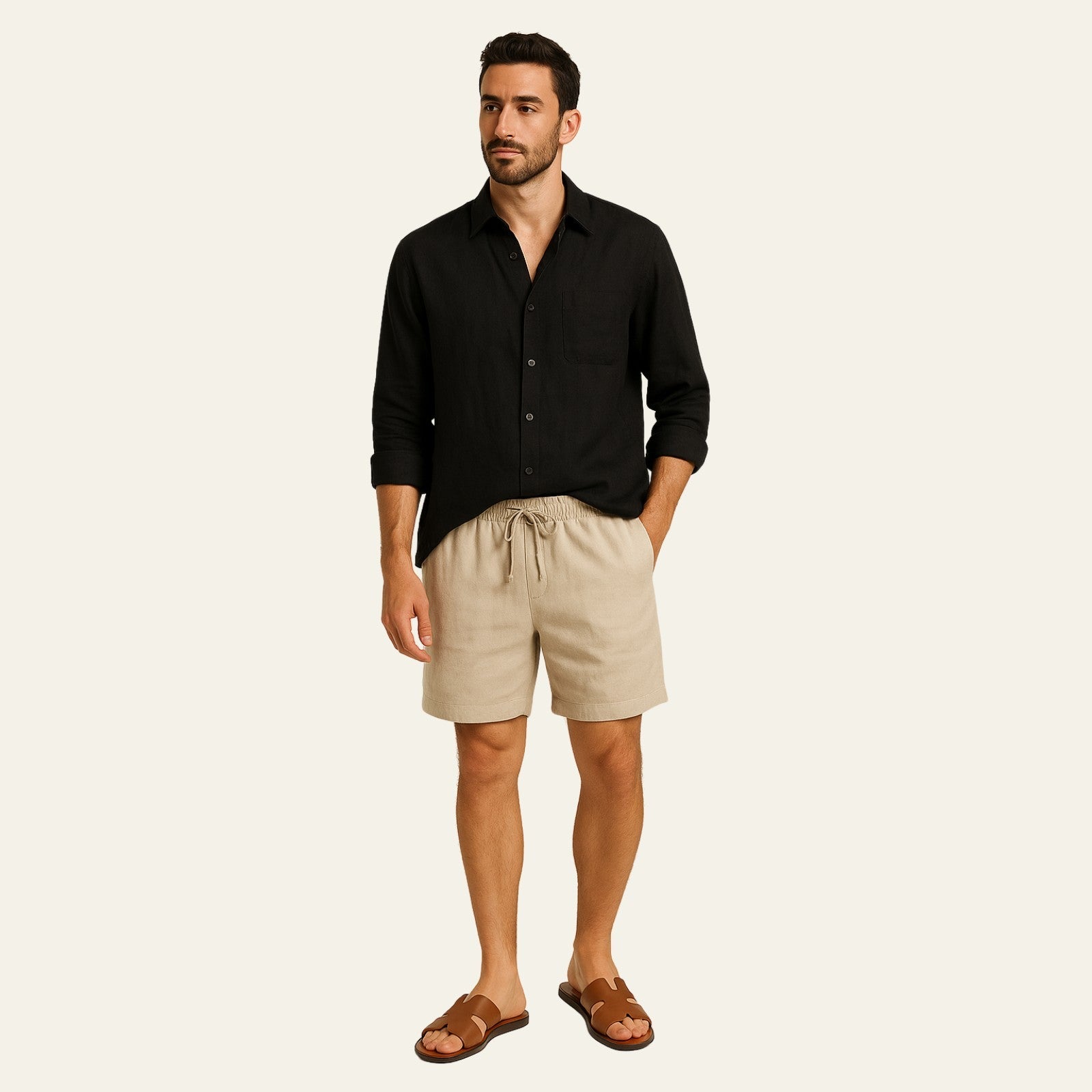 The Positano Linen Premium Shorts Set