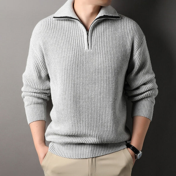 The Cortona Textured Quarter-Zip Sweater