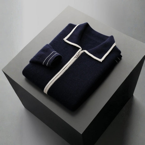 The Portofino Merino Wool Zip Cardigan