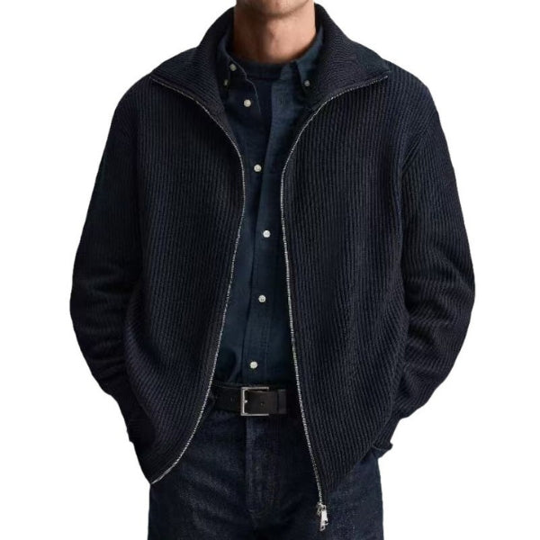 The Novara Ribbed Zip Sweater