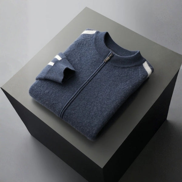 The Stockholm Wool Track Zip Knit
