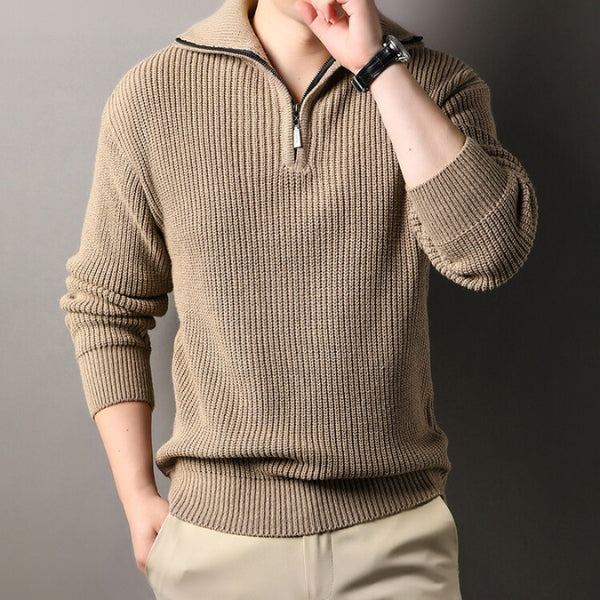 The Cortona Textured Quarter-Zip Sweater