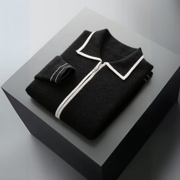The Portofino Merino Wool Zip Cardigan