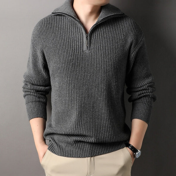 The Cortona Textured Quarter-Zip Sweater