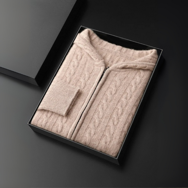 The Sorrento Cable Cashmere Zip Hoodie