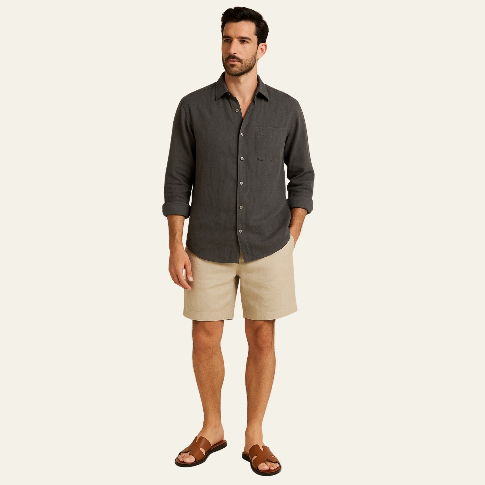 The Positano Linen Premium Shorts Set