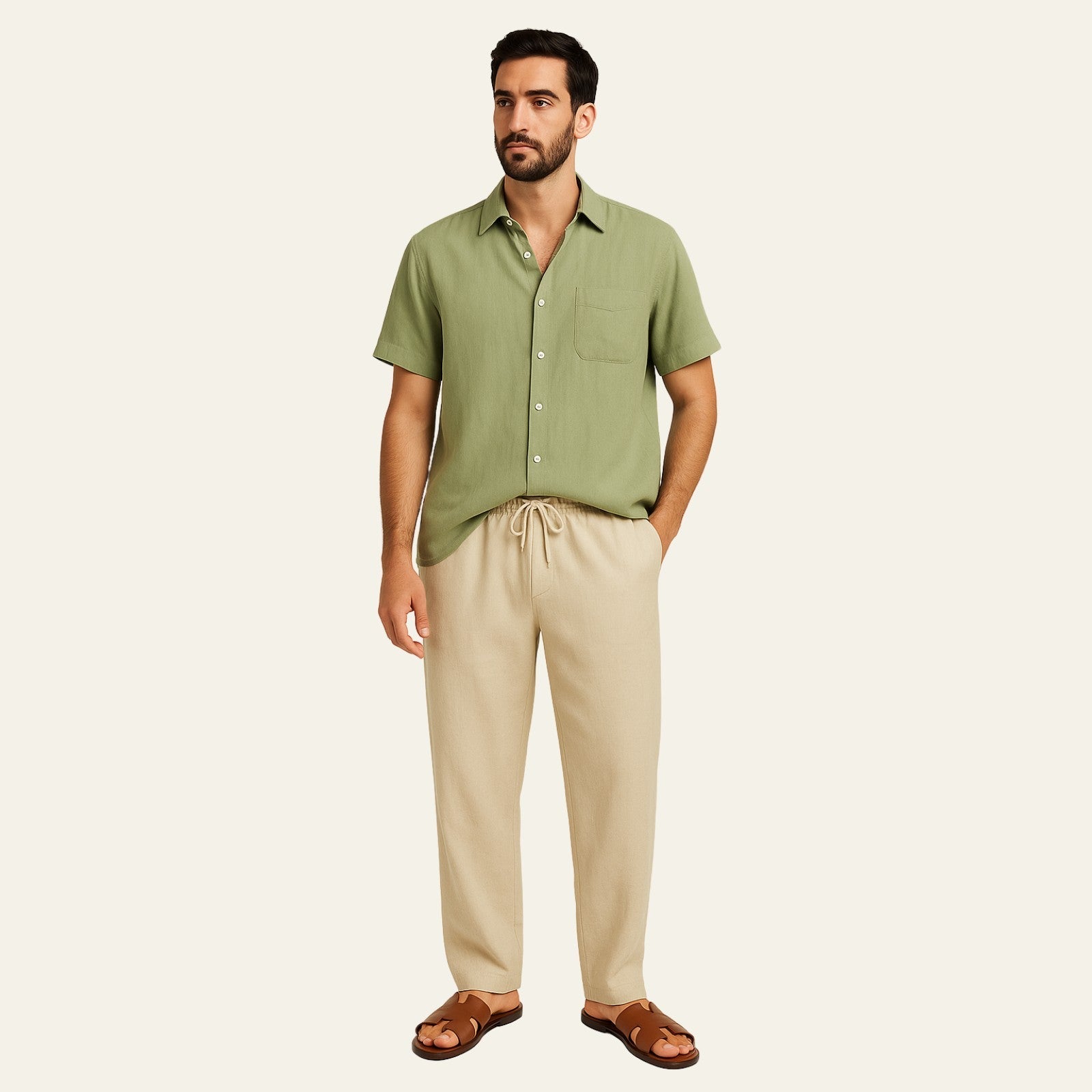 The Marais Linen Tailored Pantalon Ensemble