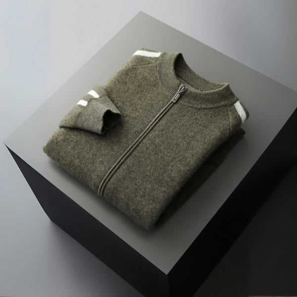 The Stockholm Wool Track Zip Knit