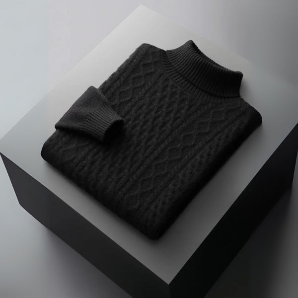 The St. Moritz Merino Wool Cable Turtleneck