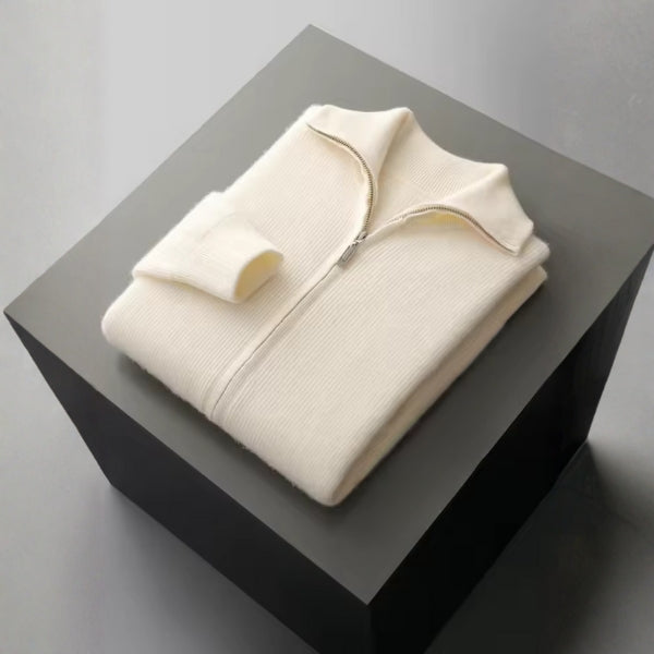 The Cortina Merino Wool Zip Knit
