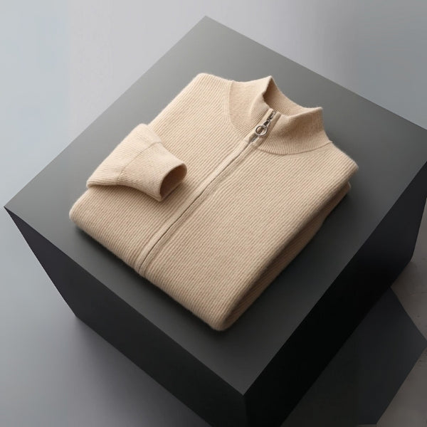 The Stockholm Wool Track Zip Knit