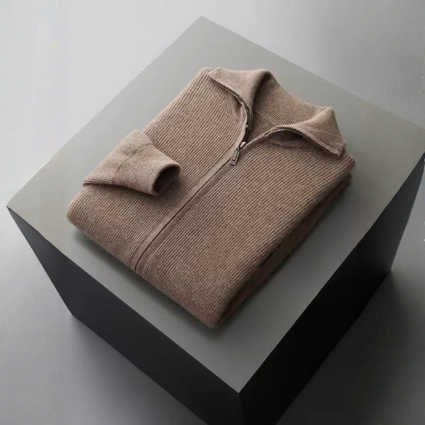 The Cortina Merino Wool Zip Knit