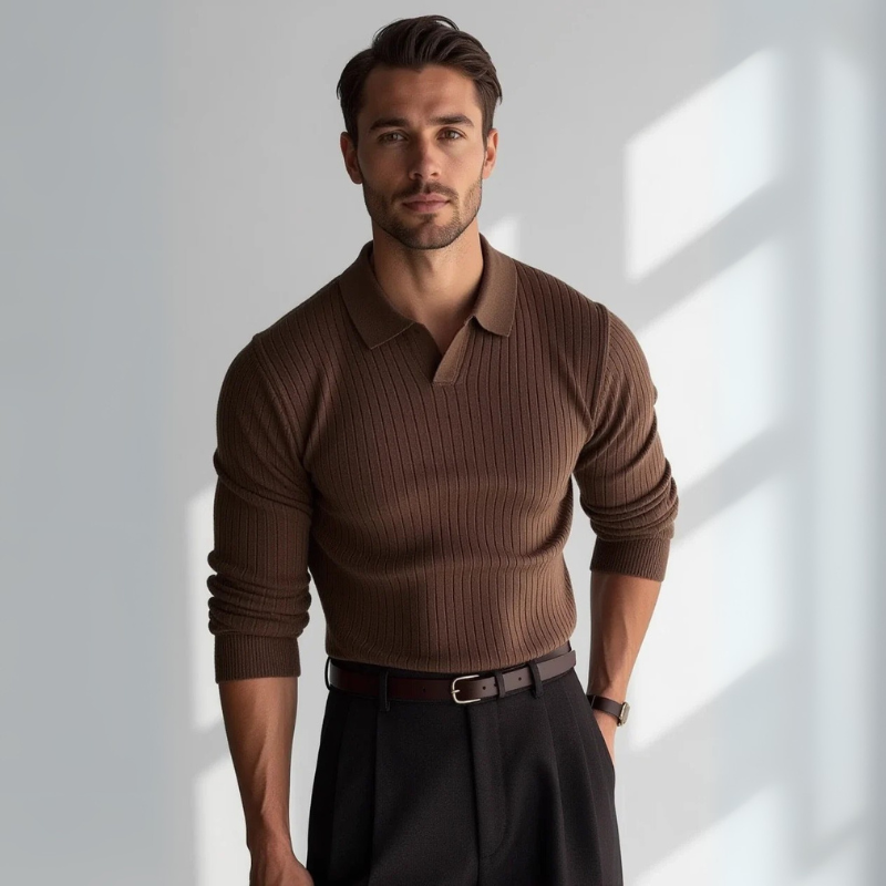 The Siena Ribbed Knit Polo