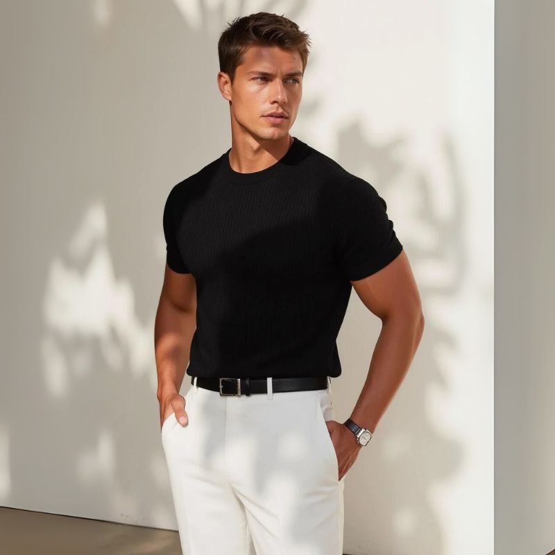 The Modena Ribbed Cotton Tee