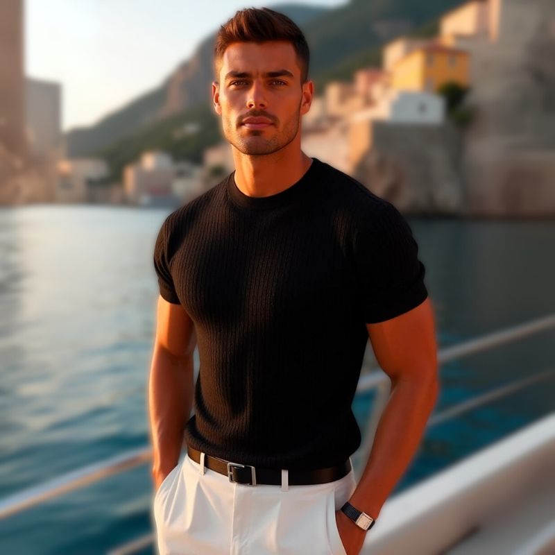 The Modena Ribbed Cotton Tee