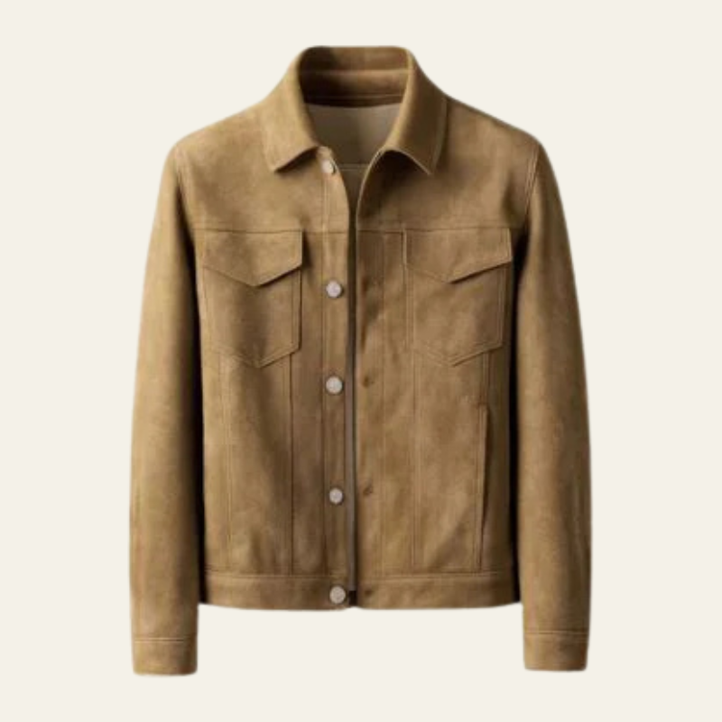 The Marseille Stretch Suede Lapel Jacket