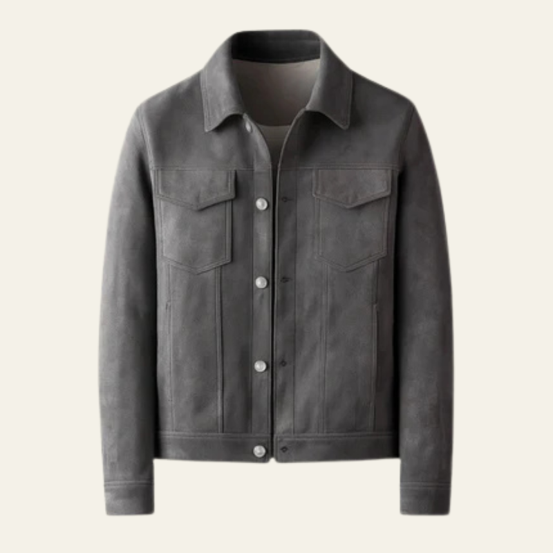 The Marseille Stretch Suede Lapel Jacket