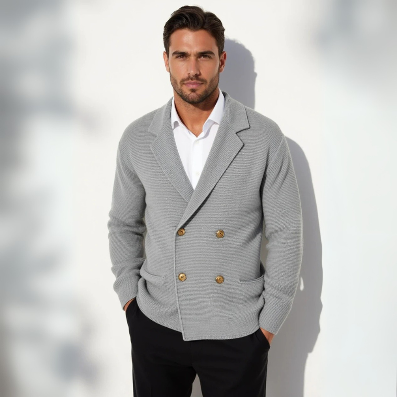 The Modena Double-Breasted Knit Cardigan