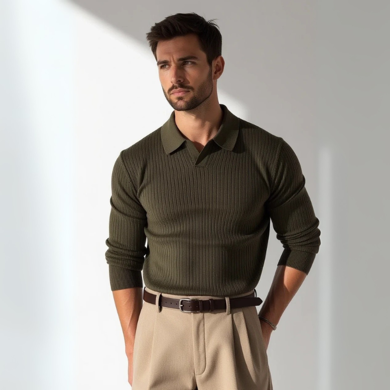 The Siena Ribbed Cotton Polo