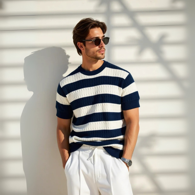 The Marseille Stripe Cotton Knit Tee