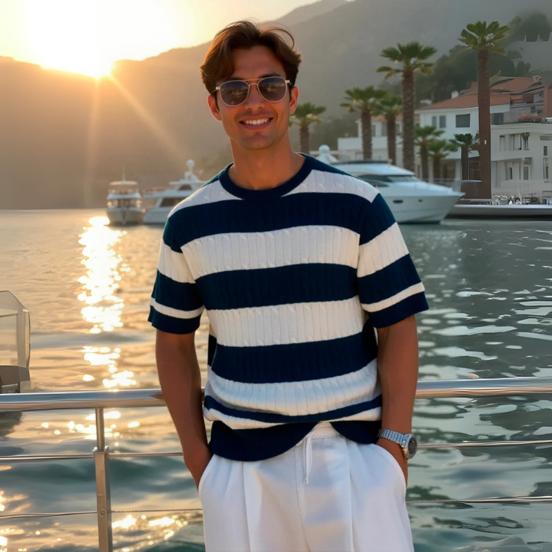 The Marseille Stripe Cotton Knit Tee