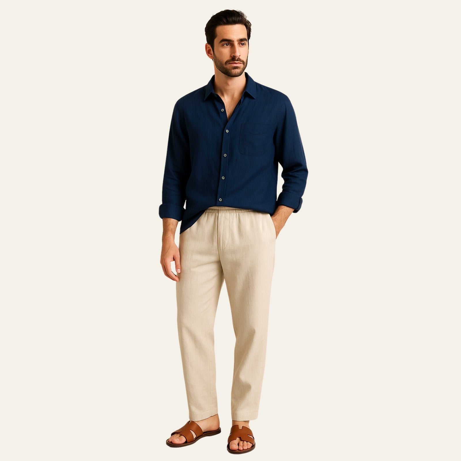 The Marrakech Linen Tailored Trousers Set