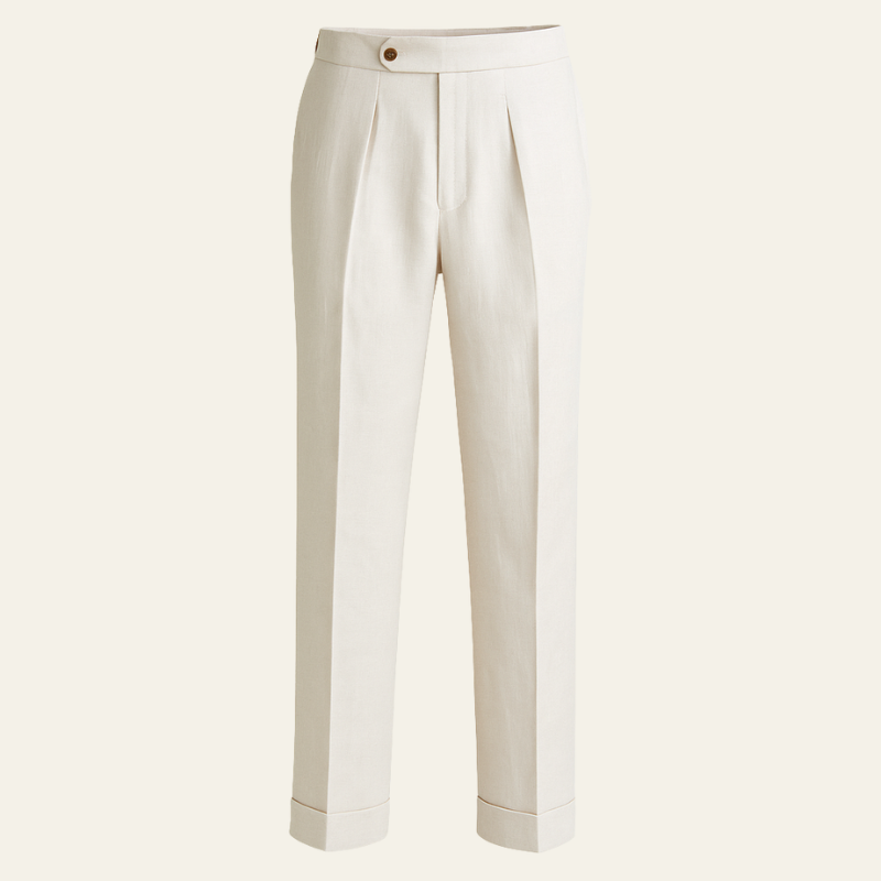 The Positano Linen Pleated Trouser