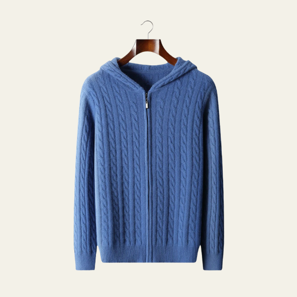 The Sorrento Cable Cashmere Zip Hoodie