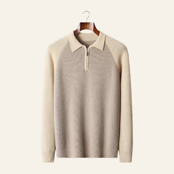 The Milan Merino Wool Half-Zip Polo