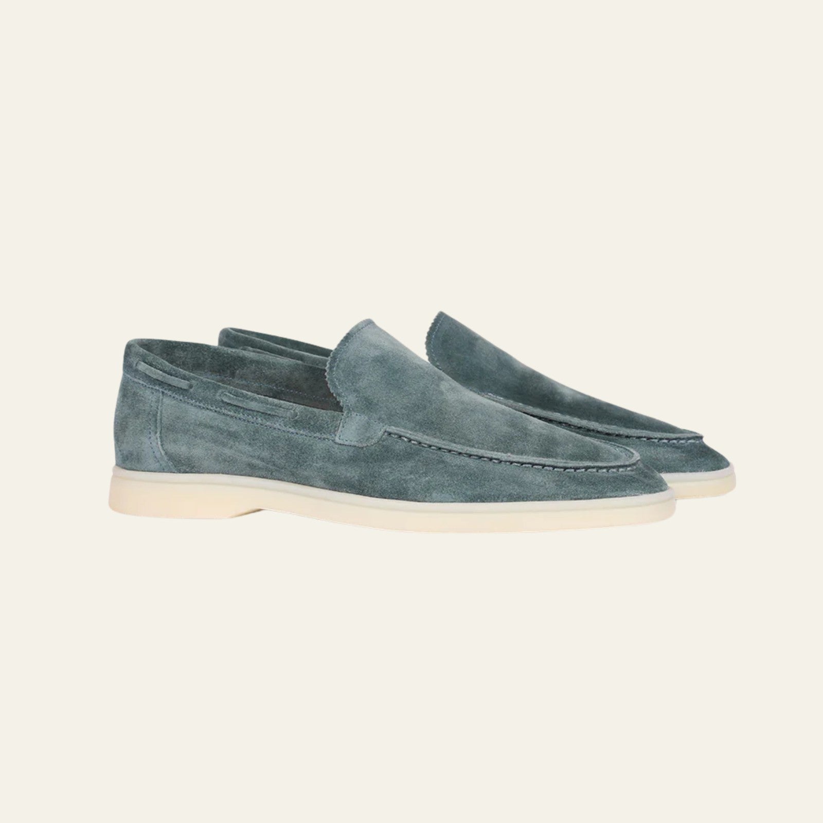 The Capri Suede Yacht Loafer in Petrol