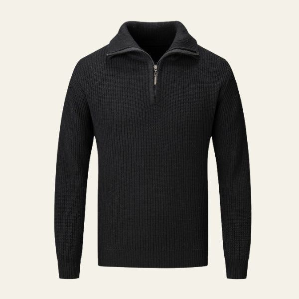 The Cortona Textured Quarter-Zip Sweater