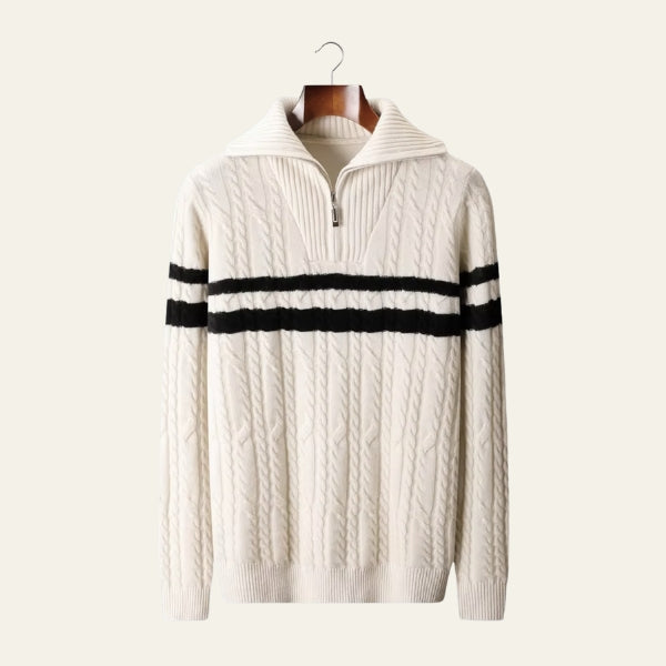 The Cortina Merino Wool Quarter Zip Sweater