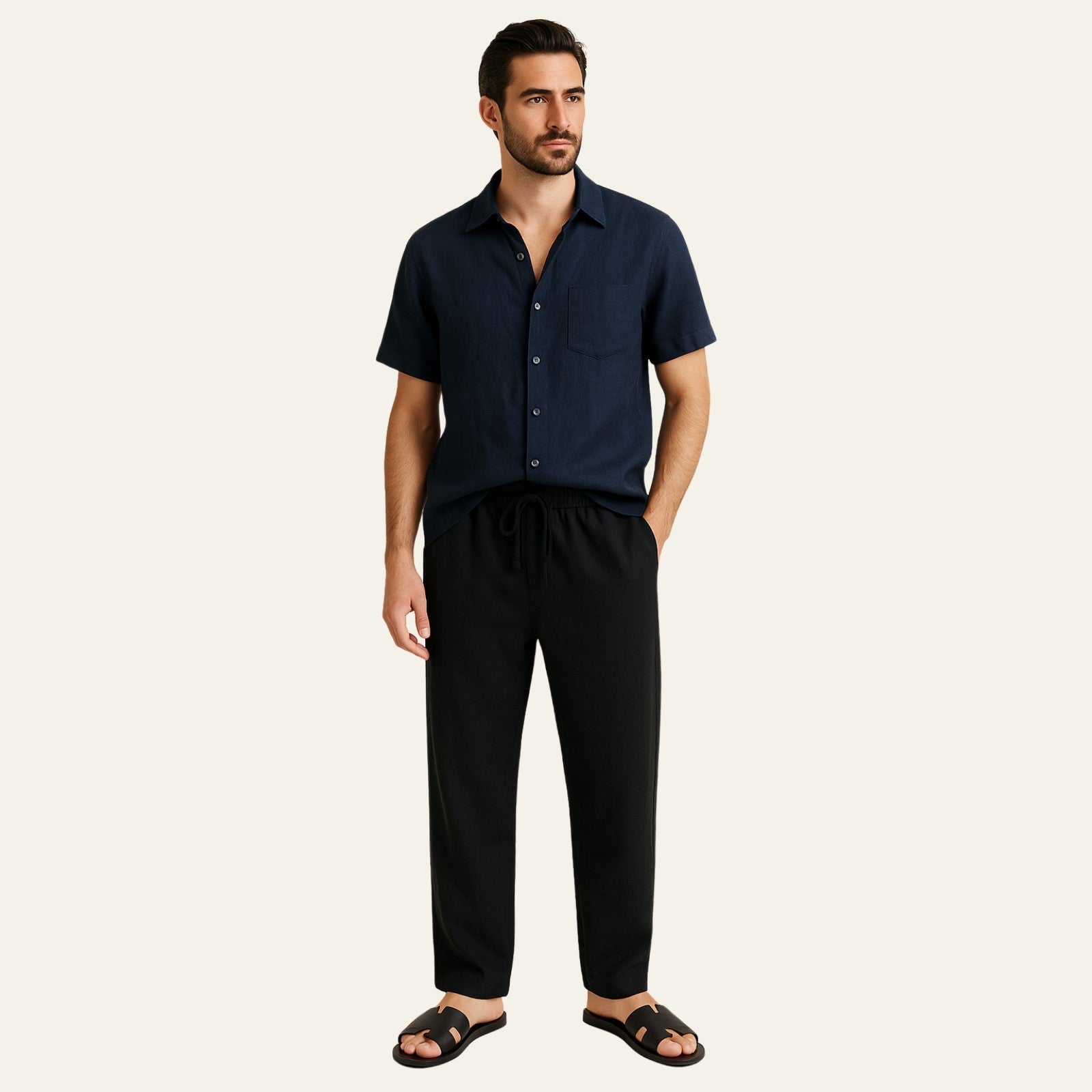 The Amalfi Linen Slim Pantalon Set