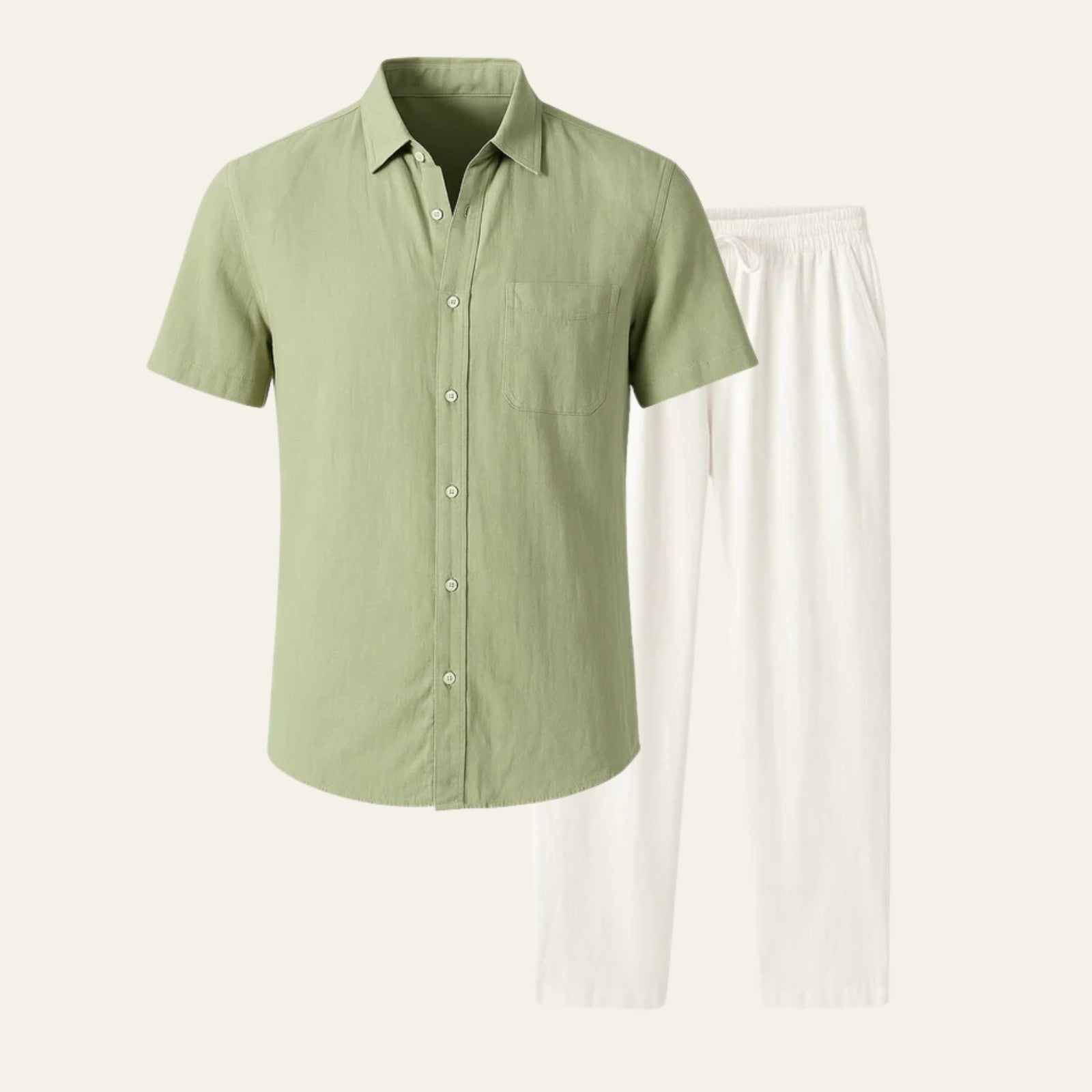 The Positano Linen Tailored Pantalon Set