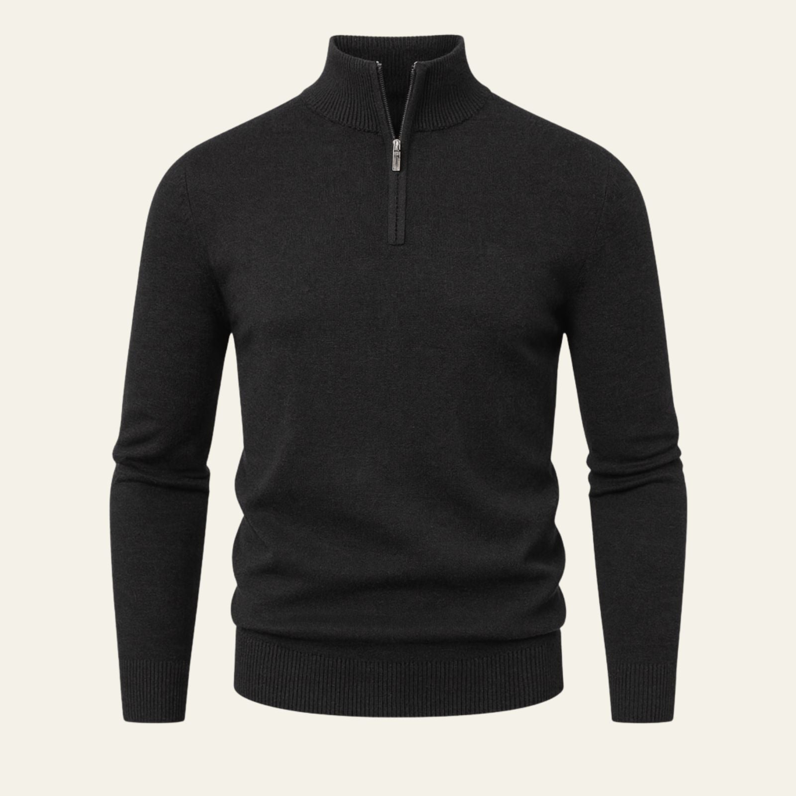 The Trentino Stand Collar Quarter-Zip Sweater